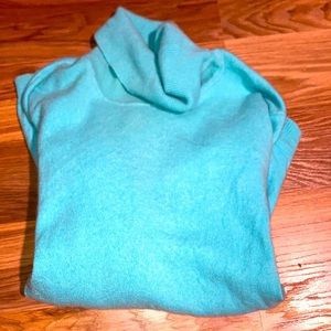 Aqua turtleneck sweater